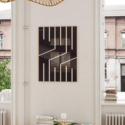 WOOW Typography Poster – Modern Abstract Line Art