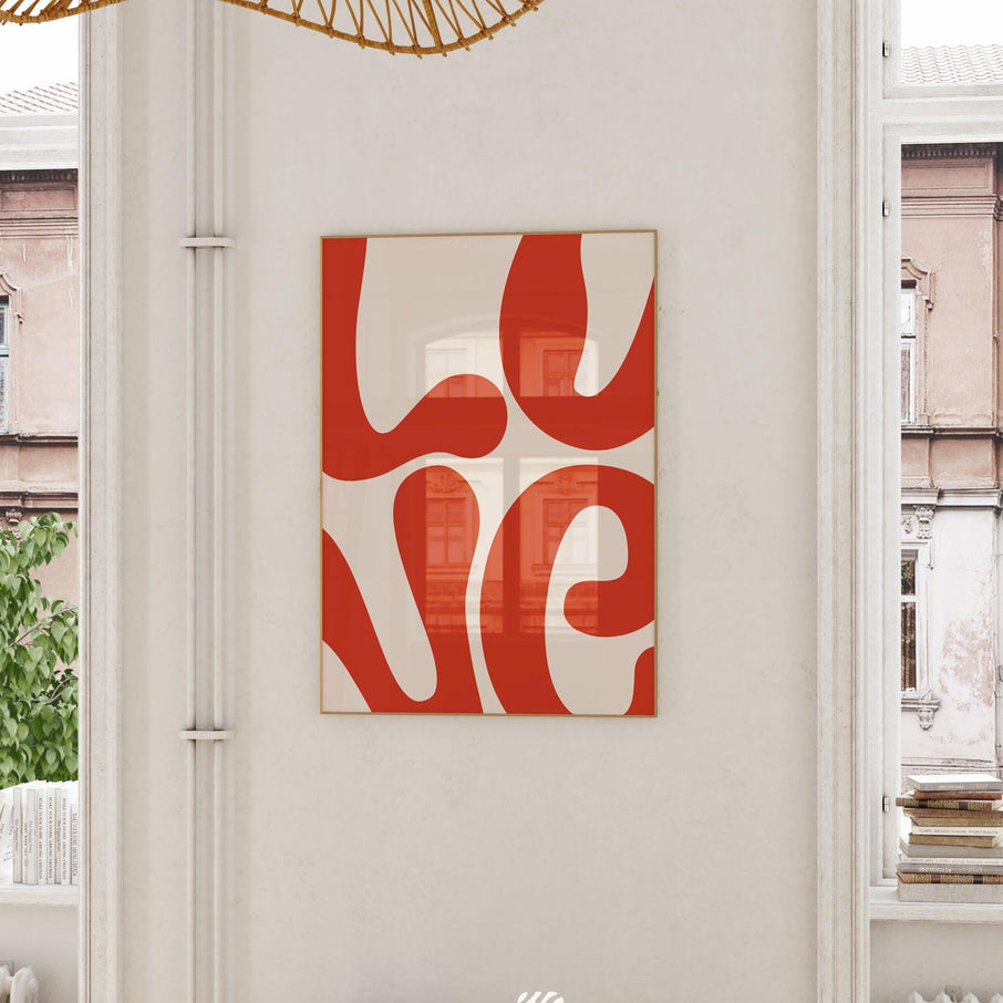 Love You Typography Print: Modern Minimalist Wall Art