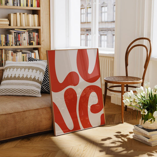 Love You Typography Print: Modern Minimalist Wall Art