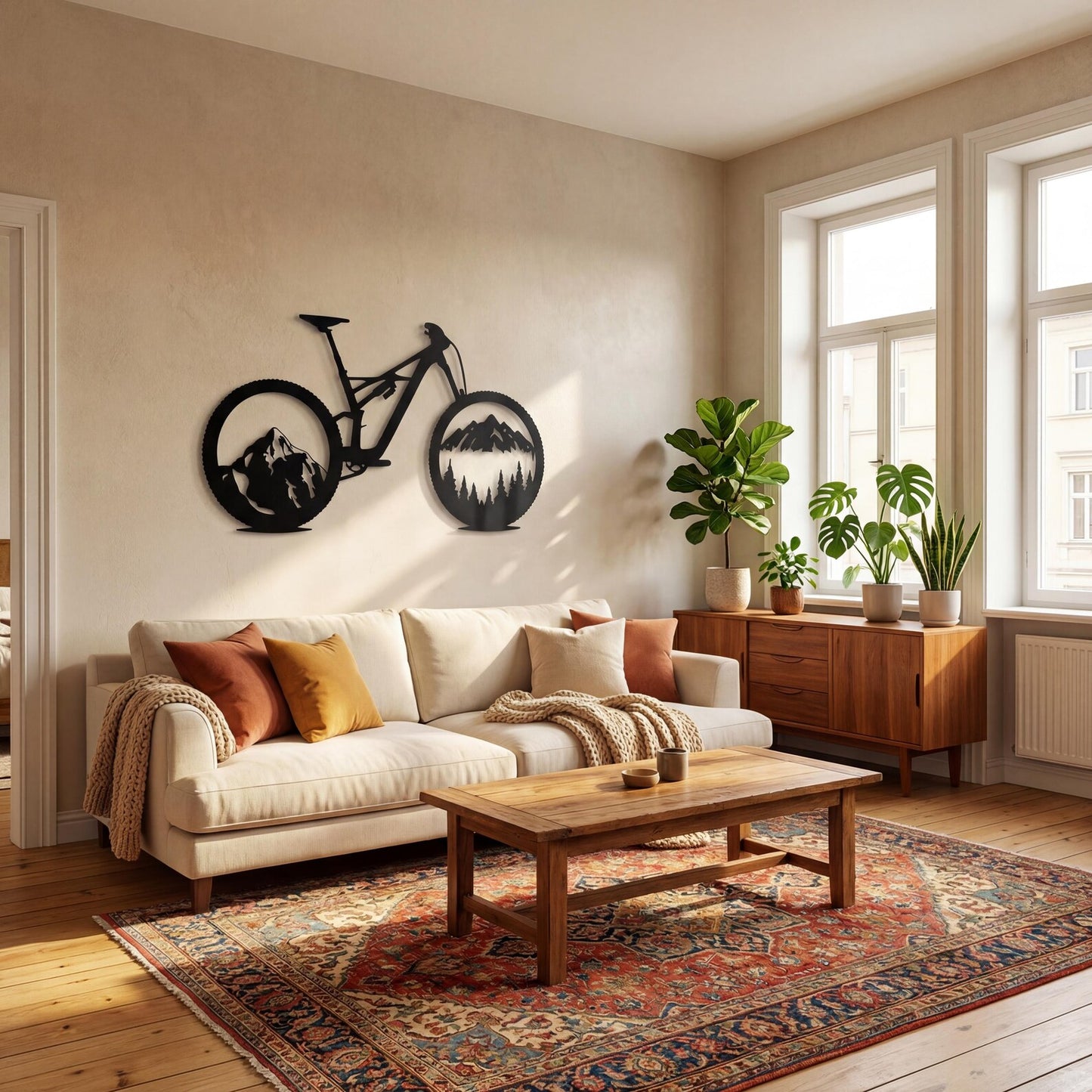 Nature Bike Metal Wall Art | Forest Bicycle Design