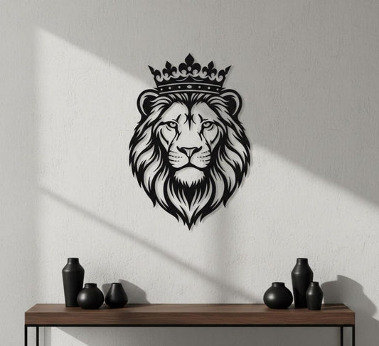 Lion Head Metal Wall Art