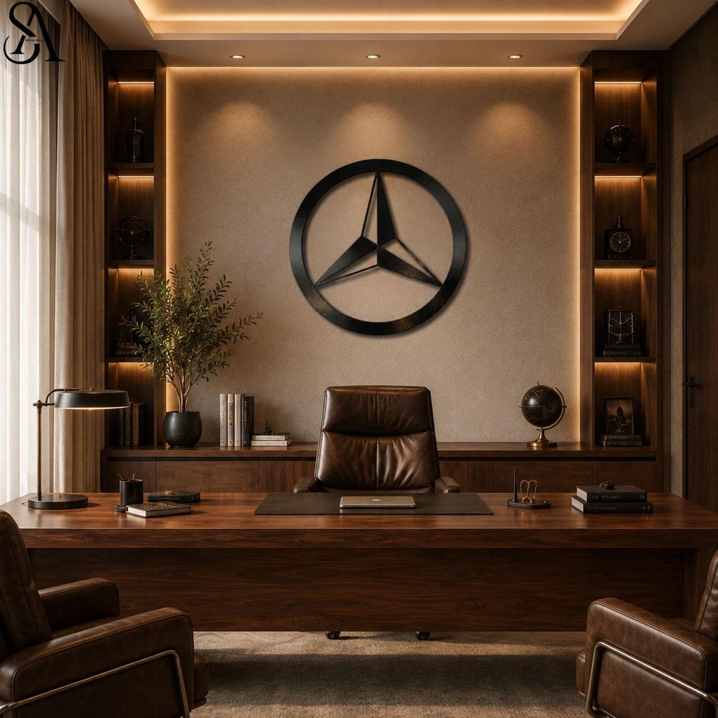 Mercedes Logo Metal Wall Art