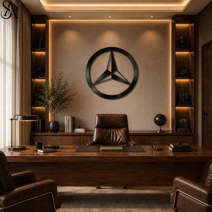 Mercedes Logo Metal Wall Art