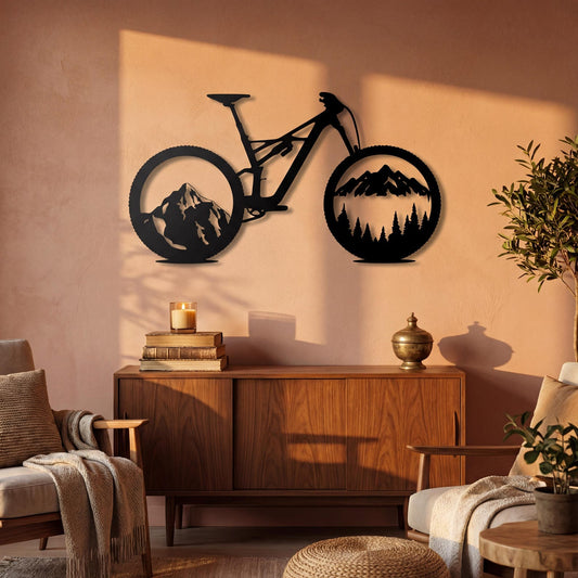 Nature Bike Metal Wall Art | Forest Bicycle Design