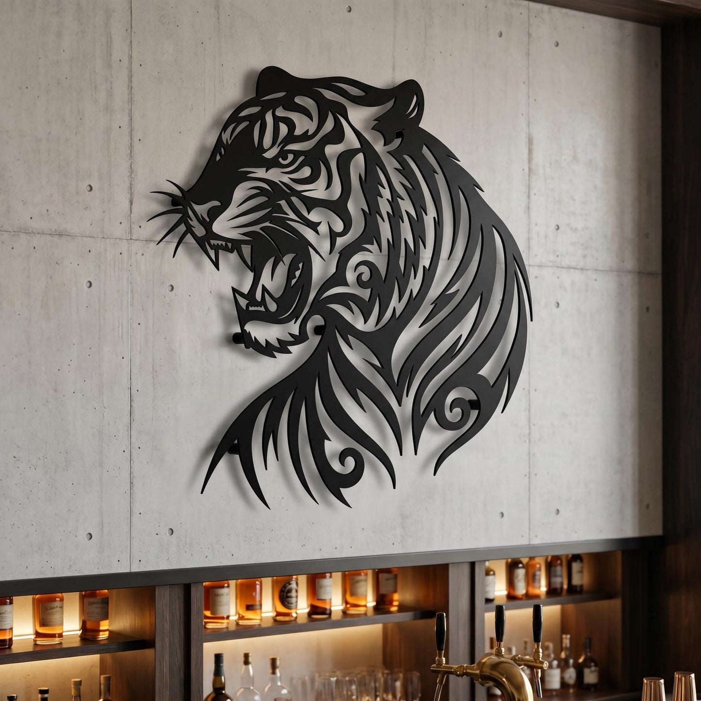 Tribal Tiger Metal Wall Art