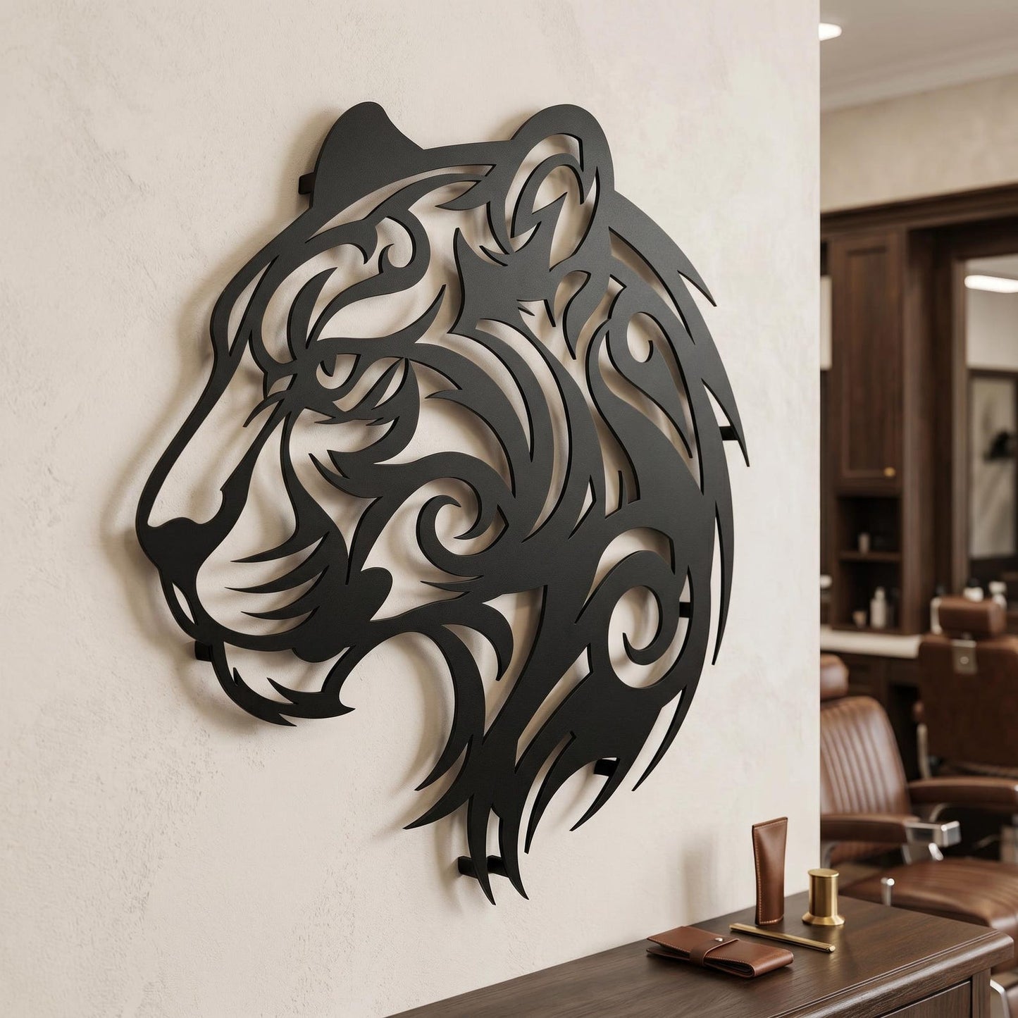 Tribal Tiger Metal Wall Art Lightburn Silhouette