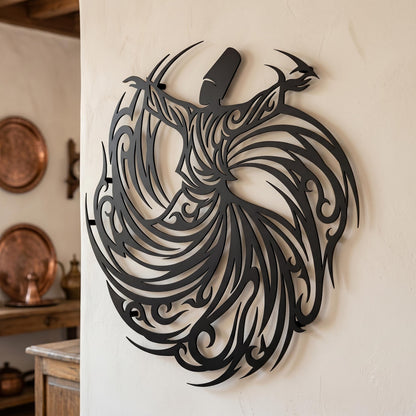 Whirling Dervish Metal Wall Art | Rumi Sufi Islamic Decor
