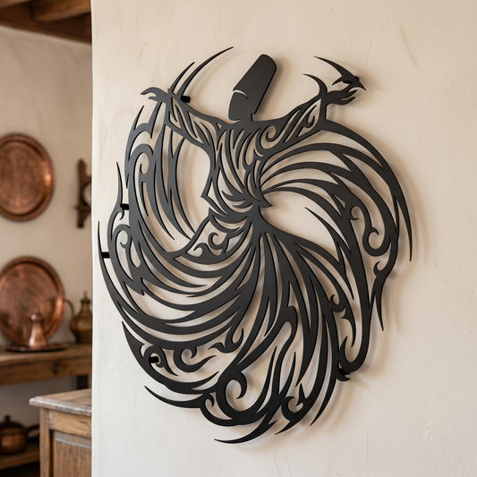 Whirling Dervish Metal Wall Art | Rumi Sufi Islamic Decor