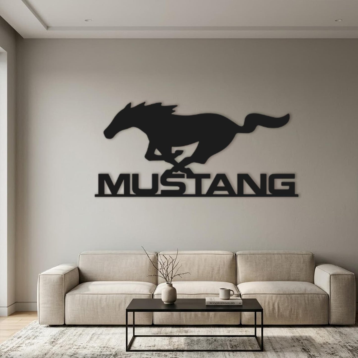 Mustang Metal Wall Art, Running Horse Garage Sign
