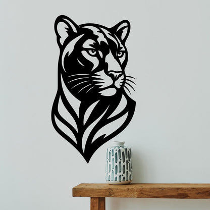 Panther Head Metal Wall Art