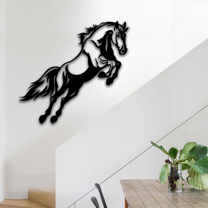 Black Horse Metal Wall Art