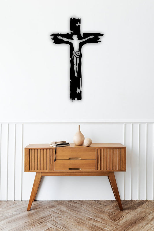 Jesus and cross Metal wall art
