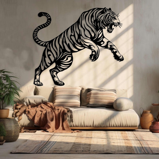 Imposing Tiger Metal Wall Art