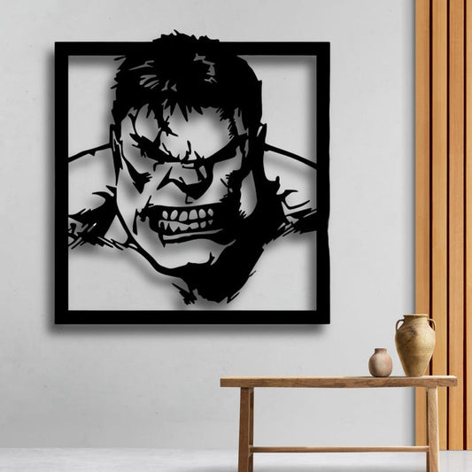 Angry Superhero Face Metal Wall Art