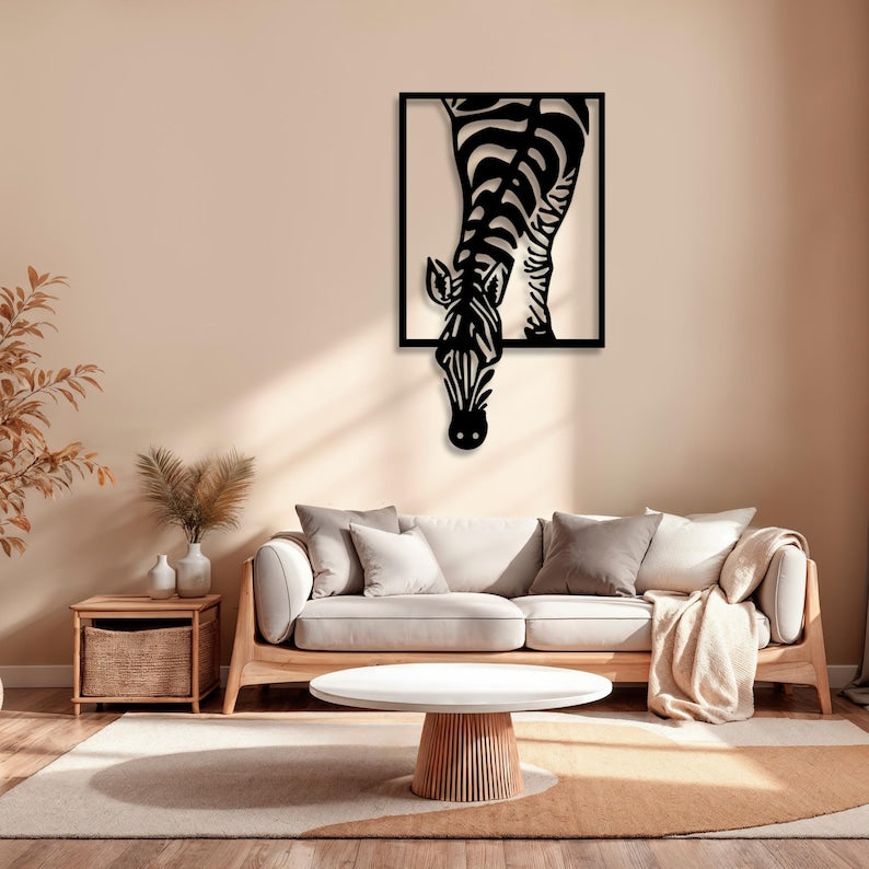 Abstract Zebra Metal Wall Art