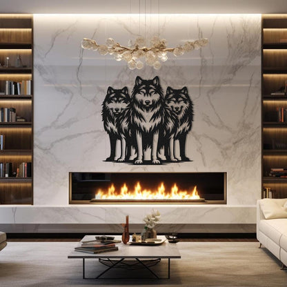 Black Wolf Metal Wall Art
