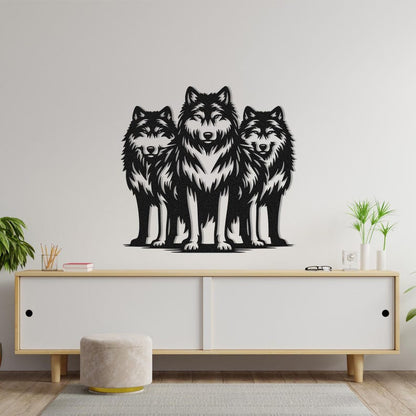 Black Wolf Metal Wall Art