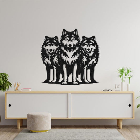 Black Wolf Metal Wall Art
