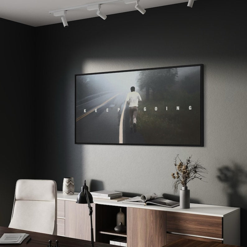 Ali Keep Going Motivational Framed Canvas Wall Art
