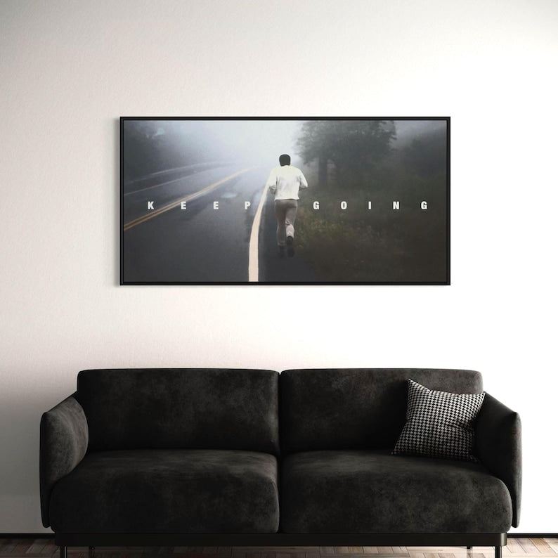 Ali Keep Going Motivational Framed Canvas Wall Art