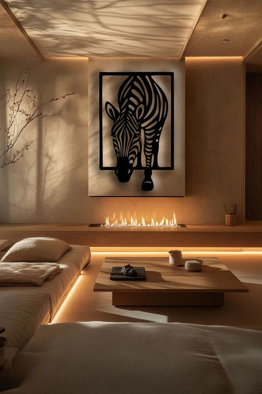 Abstract Zebra Metal Wall Art