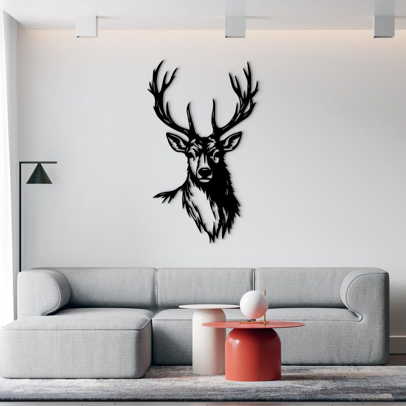 Deer Head Metal Wall Art