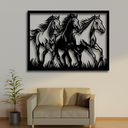 Running Wild Horses Metal Wall Art