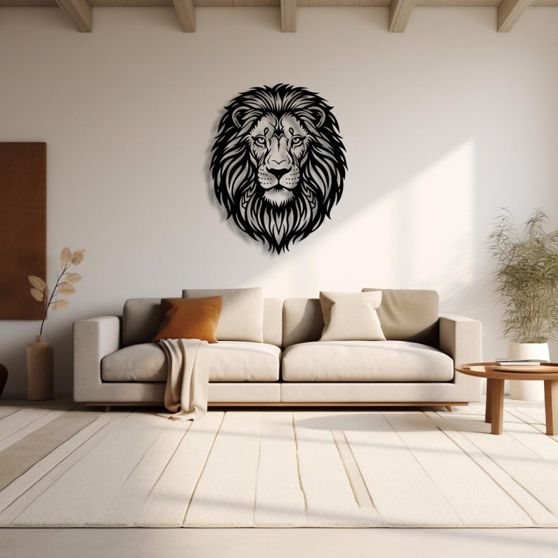 Lion Head Metal Wall Art