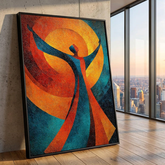 Vibrant Abstract Figure Canvas Wall Art