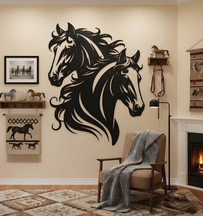 Horse Couple Metal Wall Art