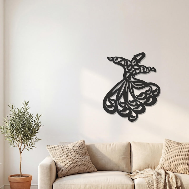 Sufi Whirling Dervish Metal Wall Art
