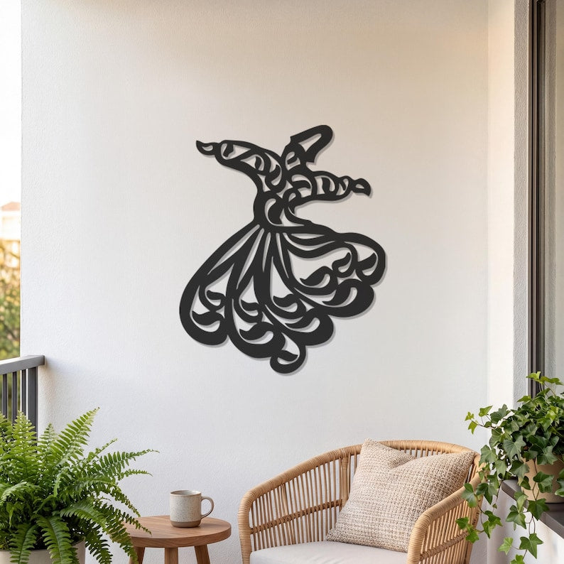 Sufi Whirling Dervish Metal Wall Art