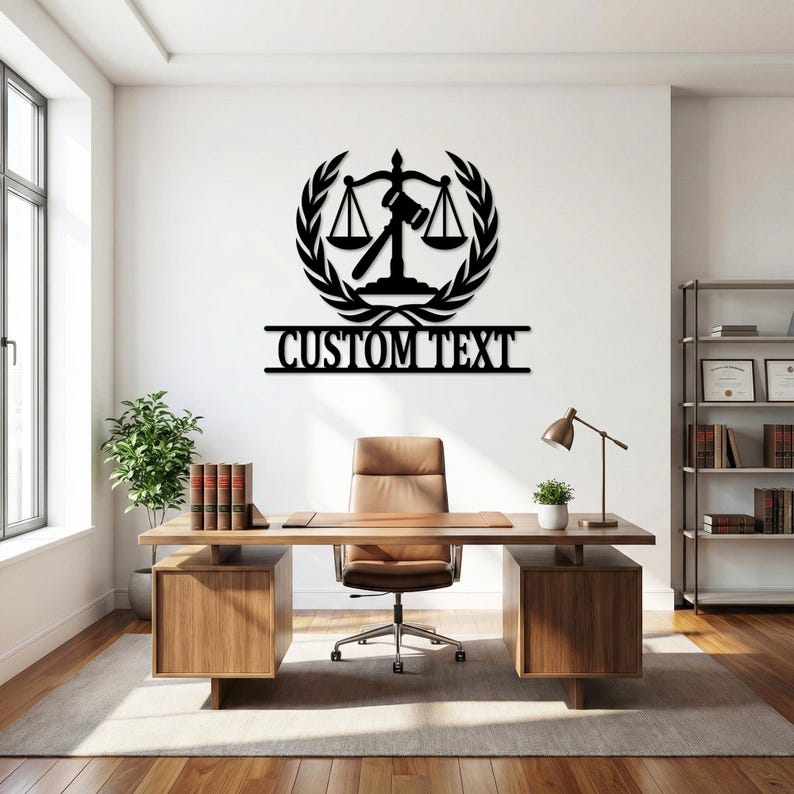 Custom Scales of Justice Metal Wall Art