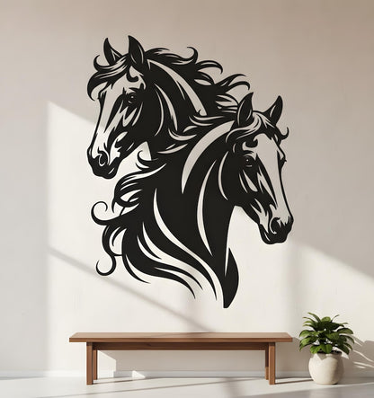 Horse Couple Metal Wall Art