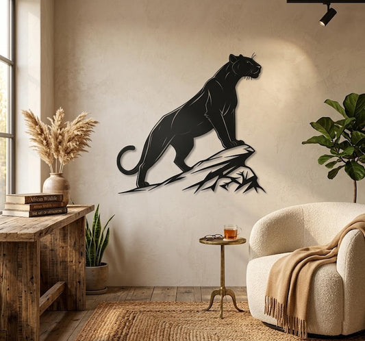 Panther Metal Wall Decor, Wild Cat Metal Wall Art