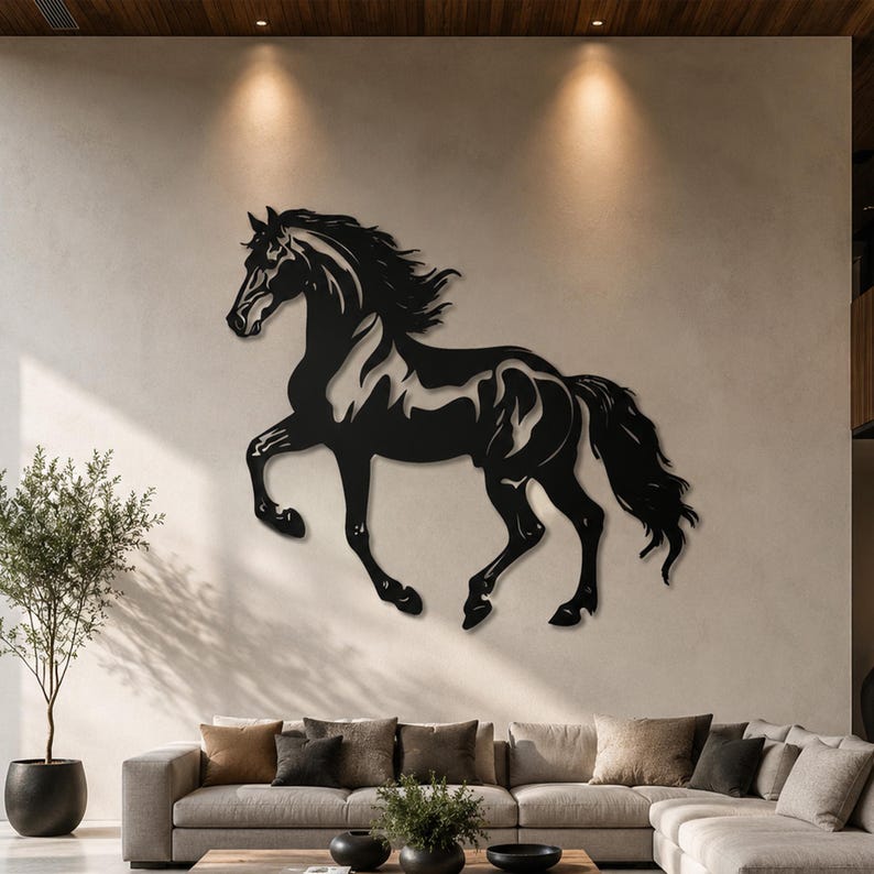 Extra Large Metal Horse Wall Art