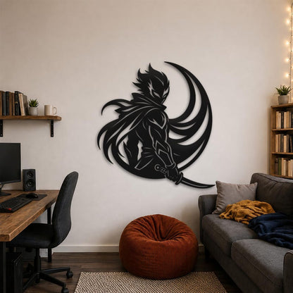 Anime Dark Warrior Metal Wall Art