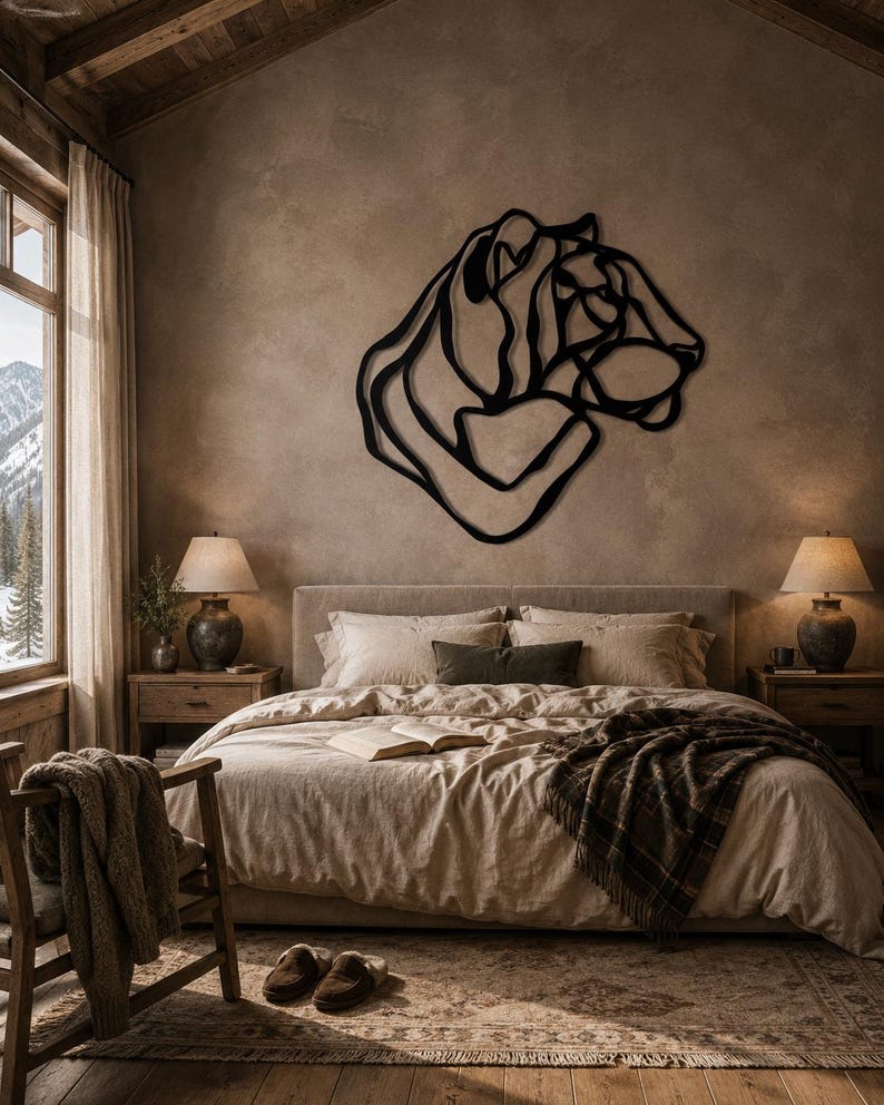 Abstract Big Cat Metal Wall Art