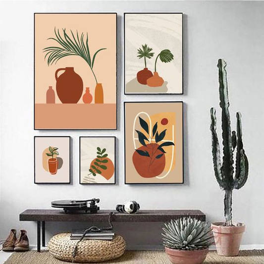 SET OF 5 (GIRLISH WITH ORANGE TONE ABSTRACT)