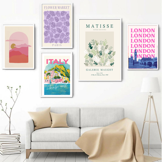 Travel Frame set, Aesthetic Style Drawing Room Decor