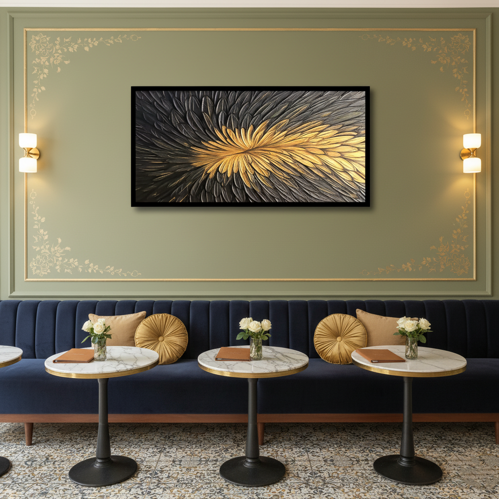 Gold Feather Canvas Frames | Wall Art