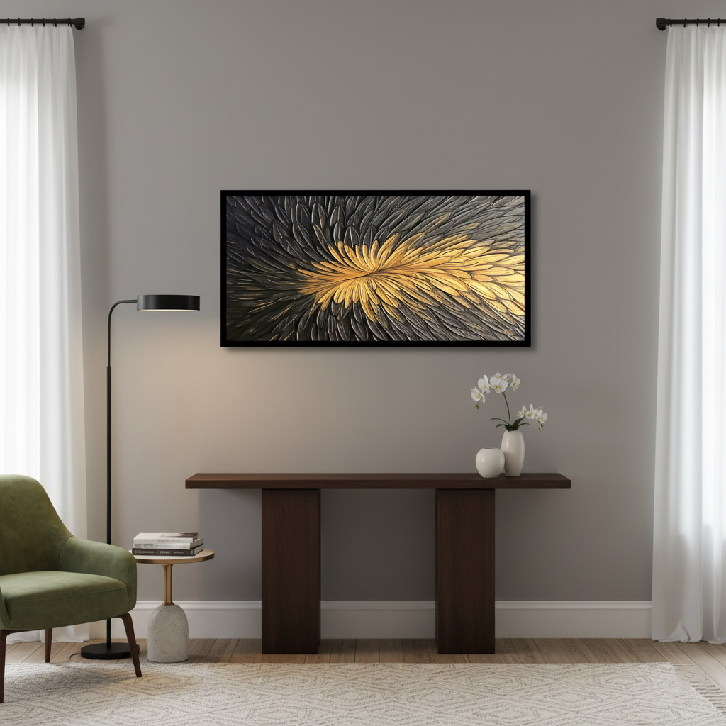 Gold Feather Canvas Frames | Wall Art