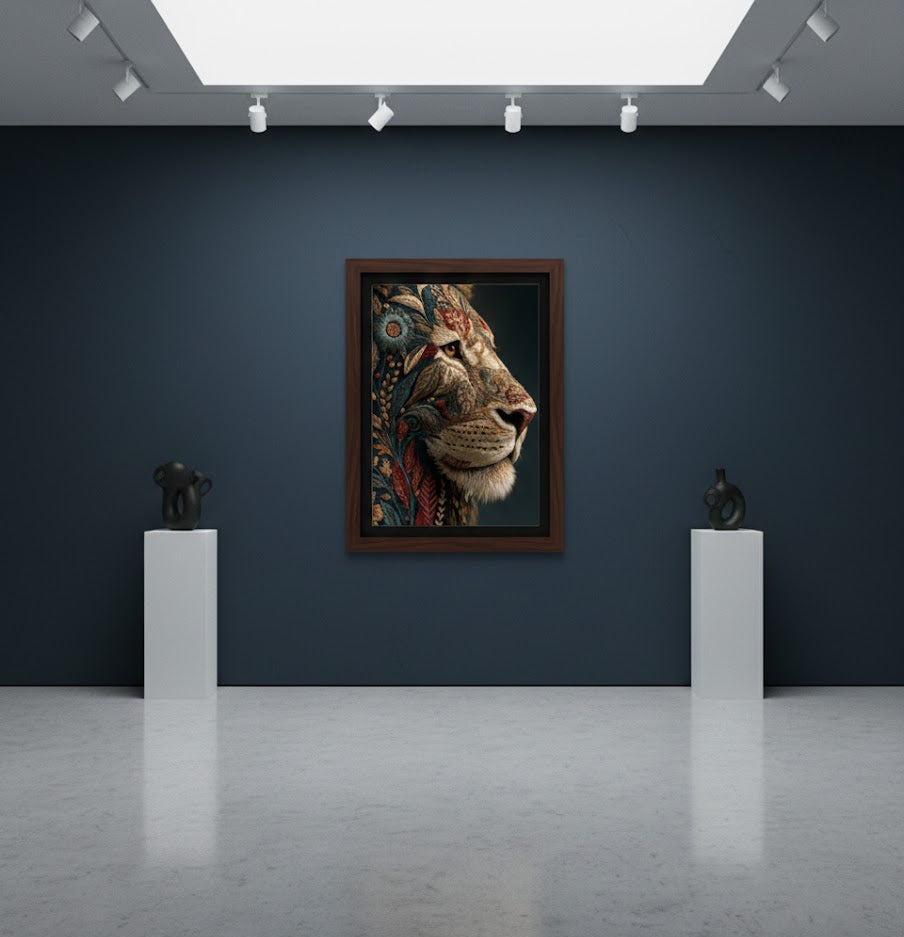Majestic Bloom Lion Single Wall art