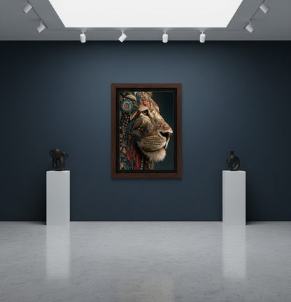 Majestic Bloom Lion Single Wall art