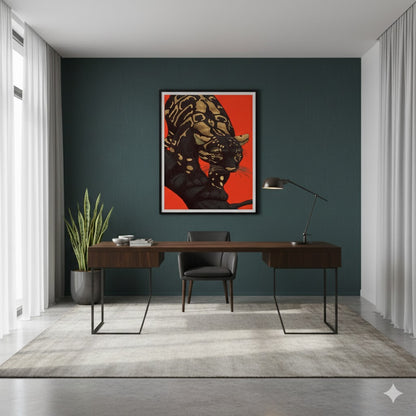 The Golden Predator Single Wall art
