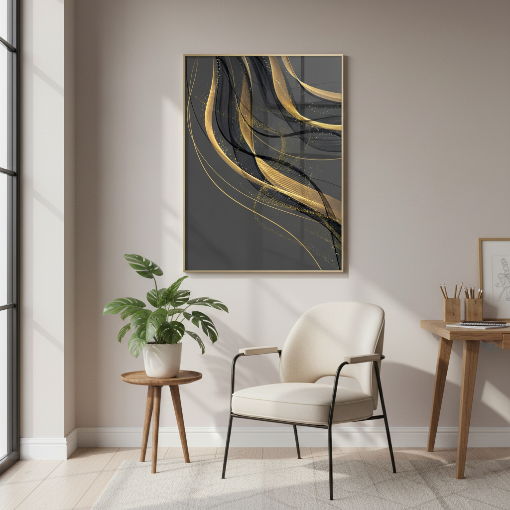Abstract luxury wavy shape | Wall Art