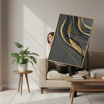 Abstract luxury wavy shape | Wall Art
